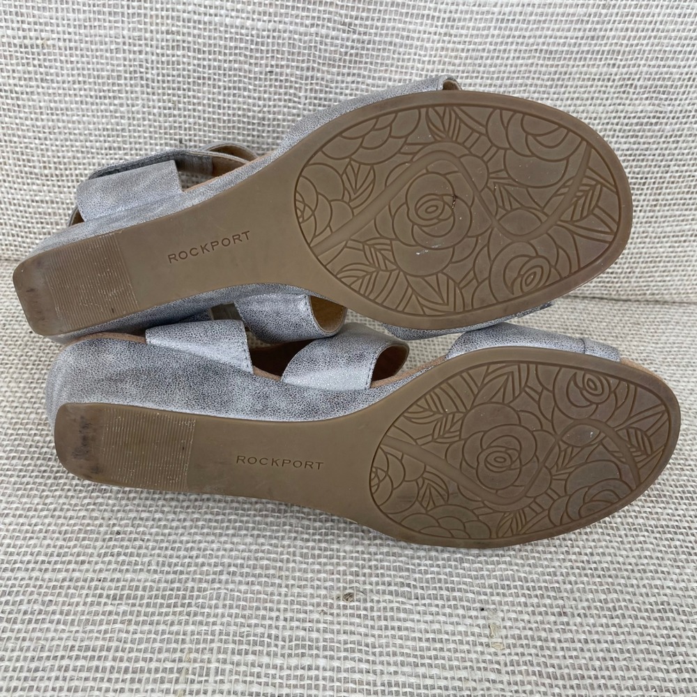 Rockport Briah Perf Sling Silver Metallic Wedge Sandals CH5113‎ Womens 7.5 M - Picture 11 of 11